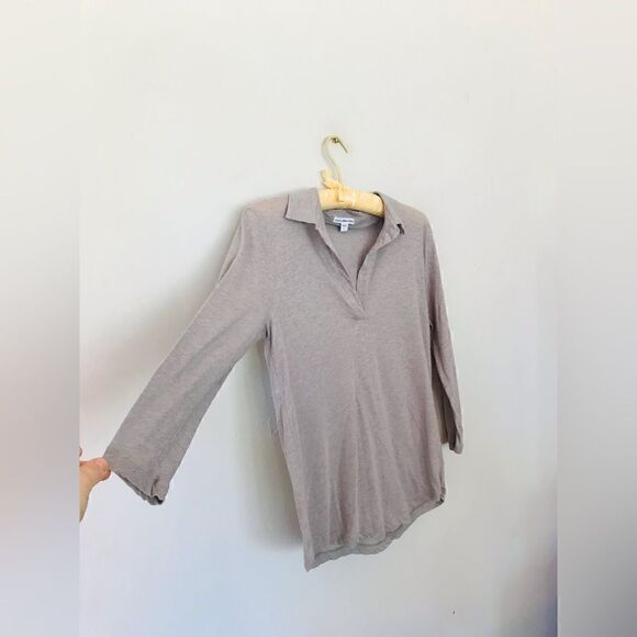 James perse | beige collared thin knit top - Picture 4 of 5